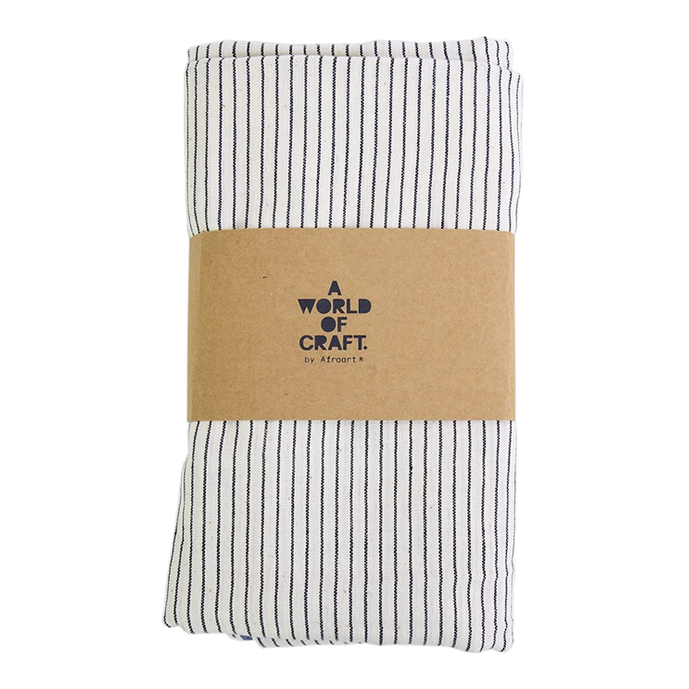 Bangladesh Collection Duk 140x260 cm Eco Thinstripe Svart