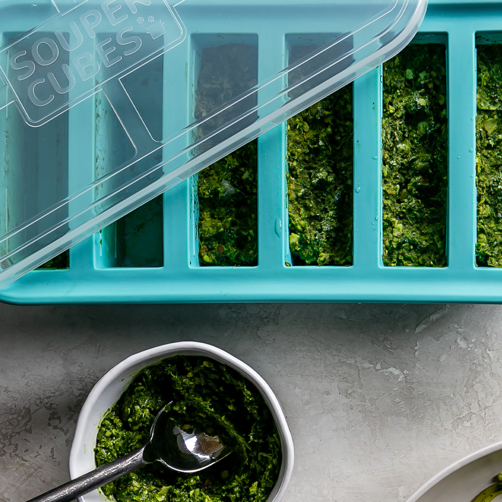 Matförvaring och Lock Silikon Half-cup 6x125 ml Blå