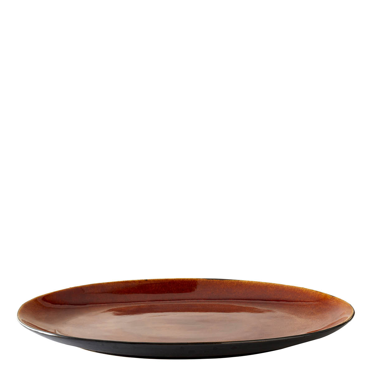 Fat Oval 45x34 cm Svart/Bärnsten