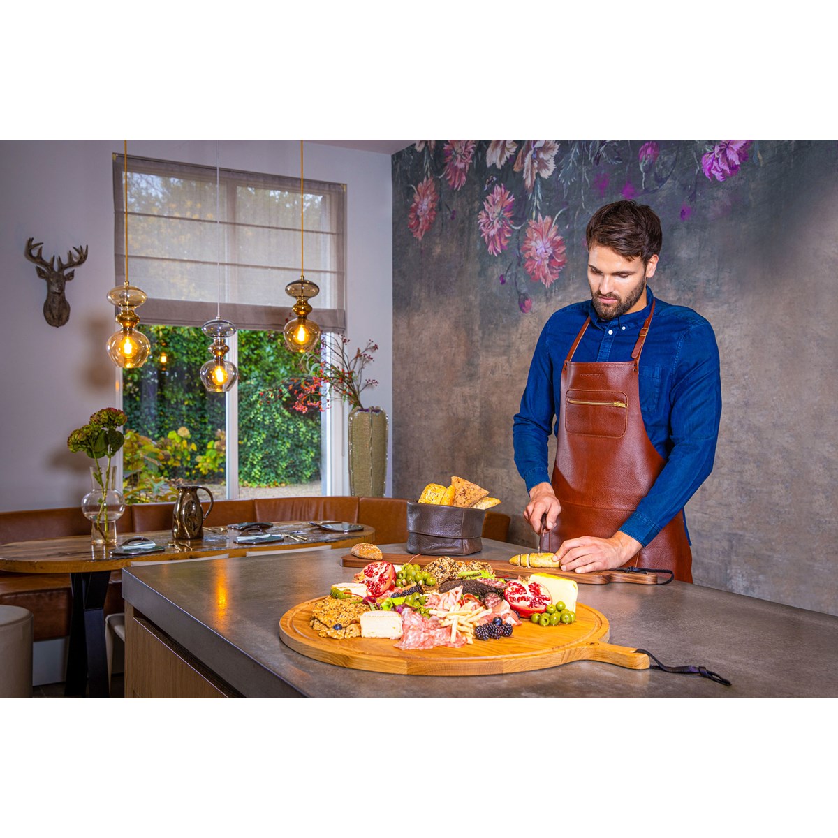 Förkläde Läder med dragkedja Brun