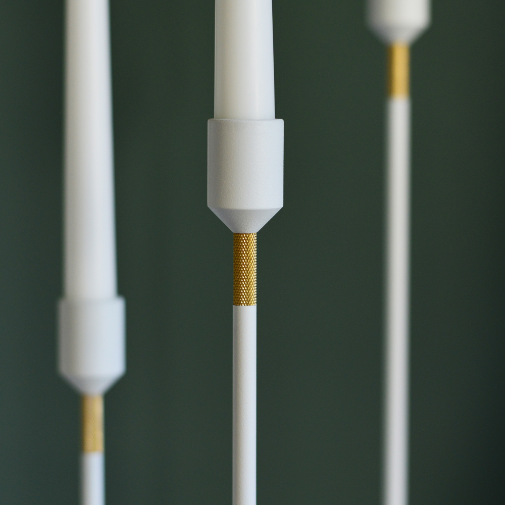 Three Stars Ljusstake L Vit