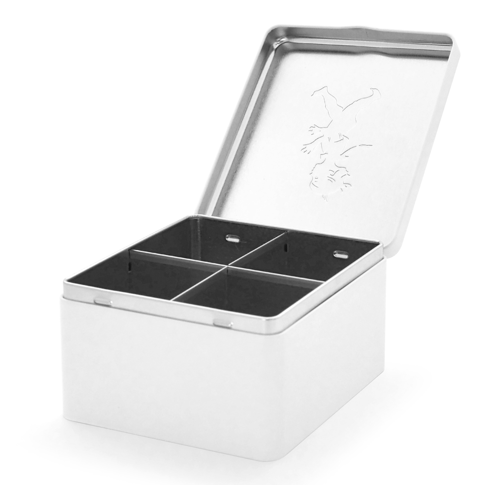 Burk för tepåsar 4 fack Vit Högblank