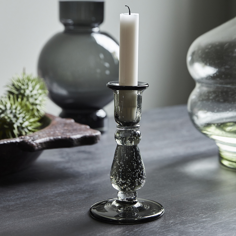 Glee Ljusstake 16 cm Grå