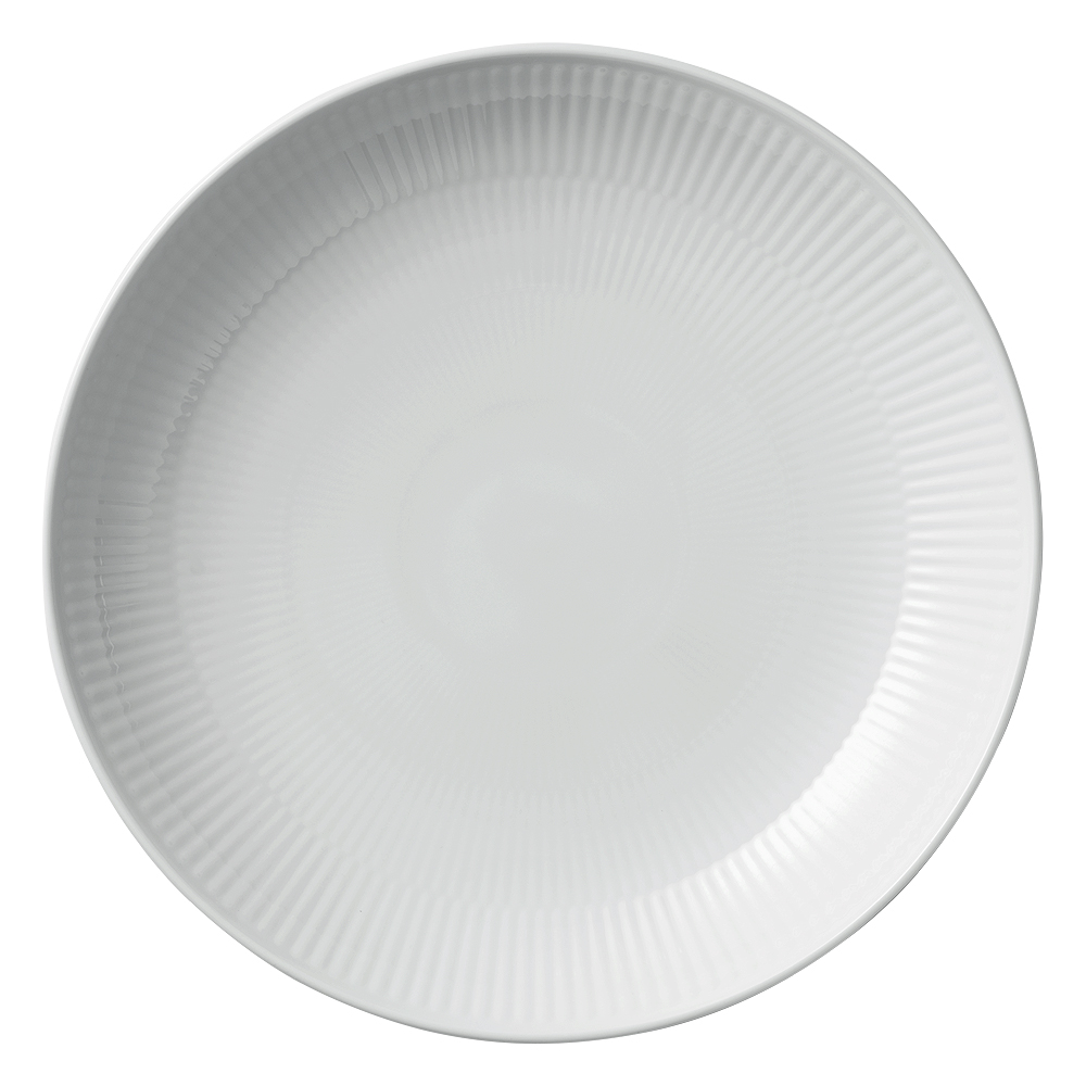 White Fluted Modern Tallrik flat 25 cm