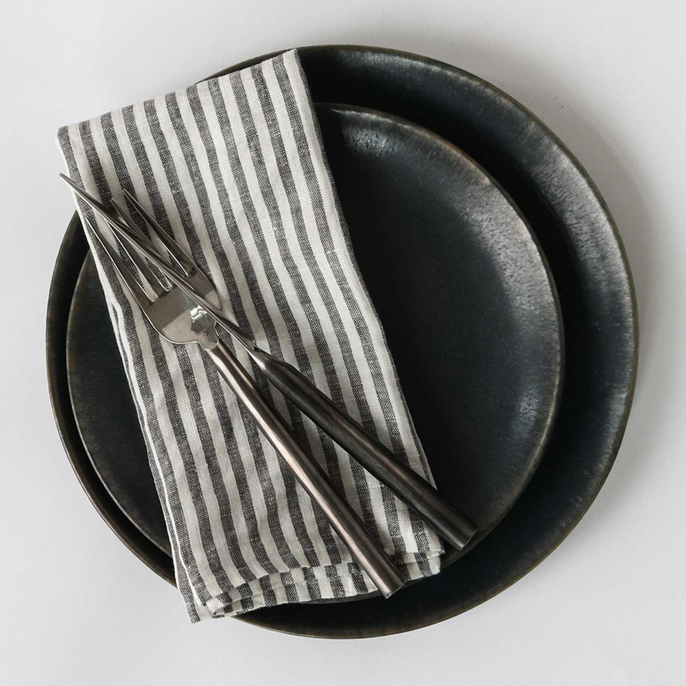 Lin Servett 45x45 cm Grå/Vit