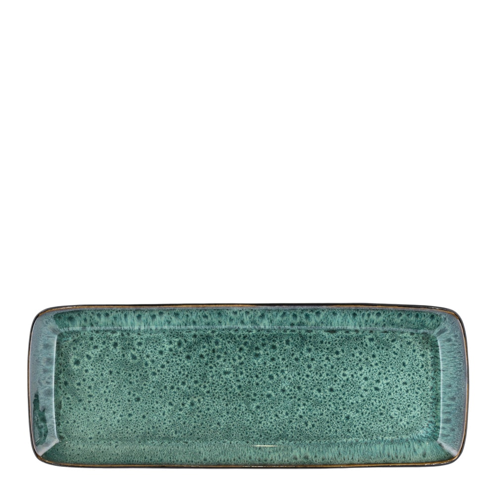 Serveringsfat Rektangulärt 39x14 cm Grön/Svart