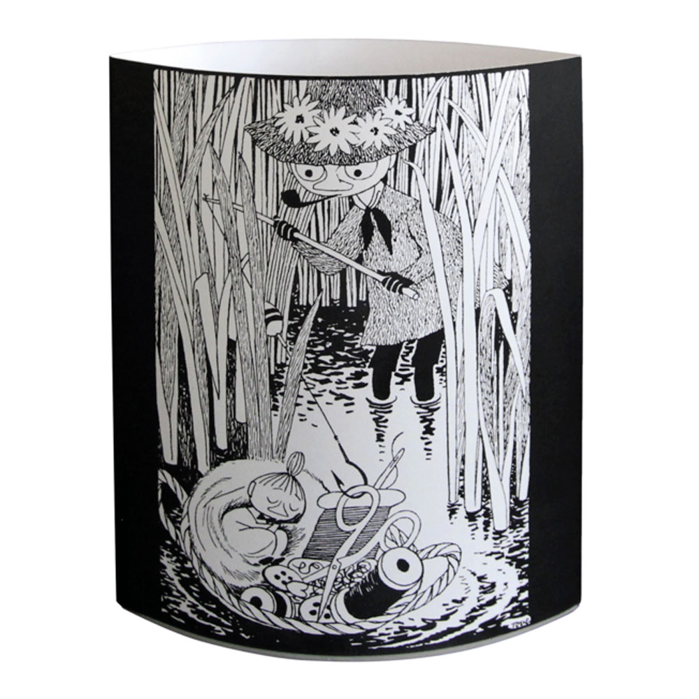 Nattlampa Mumin 13x16 cm Svart/Vit
