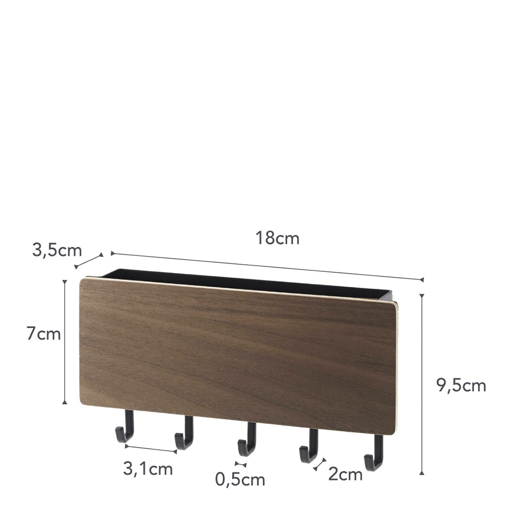 Rin Nyckelhållare med behållare 18x9,5 cm Svart