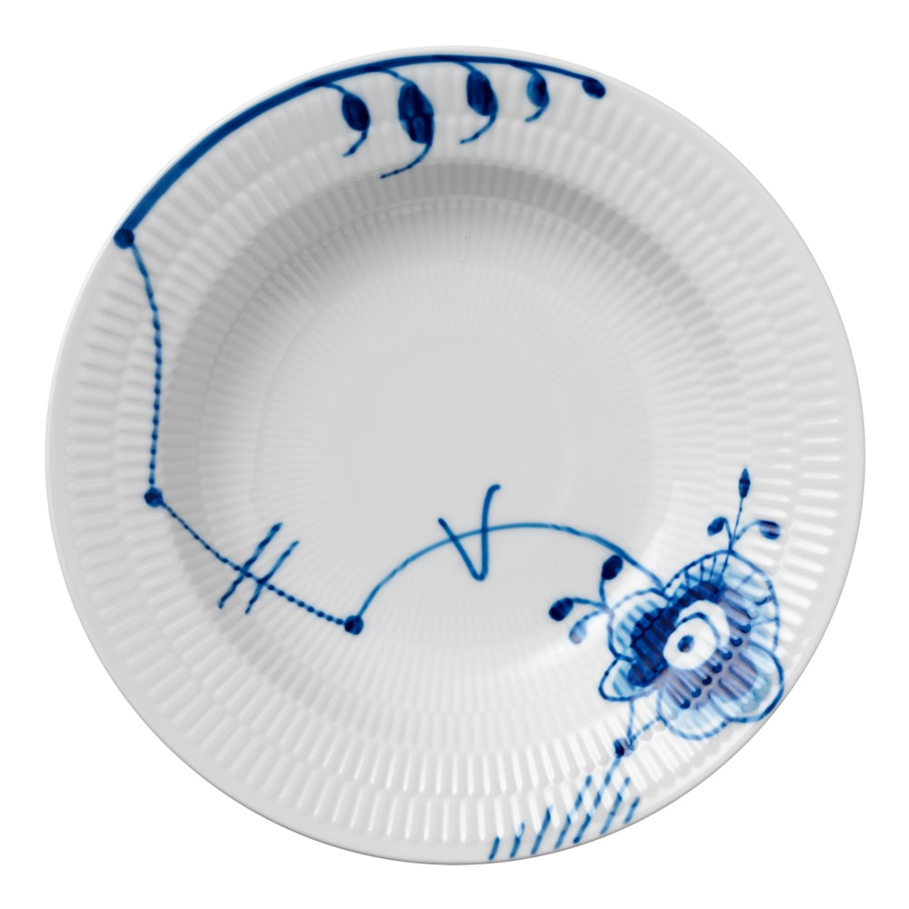 Blue Fluted Mega Tallrik djup 21 cm dekor 6