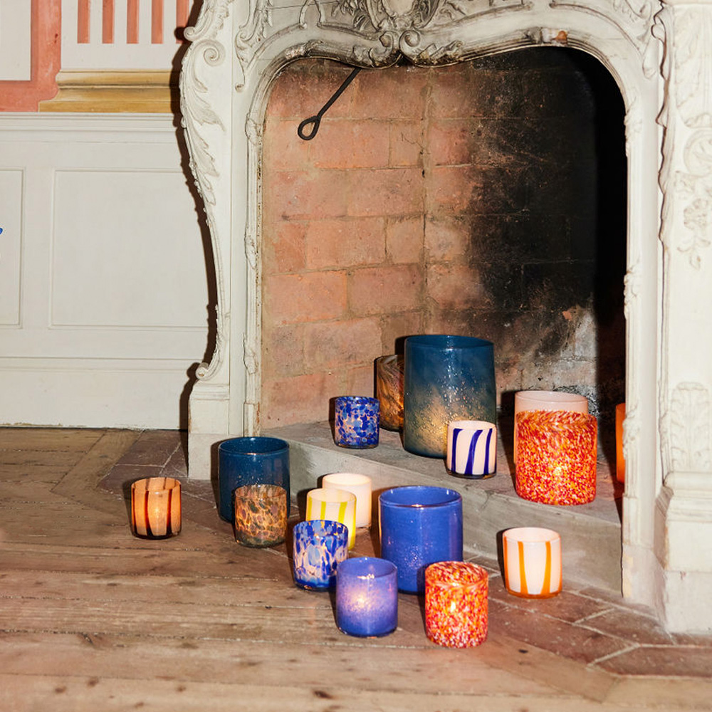 Calore Ljuslykta 10x10 cm Mulit blå