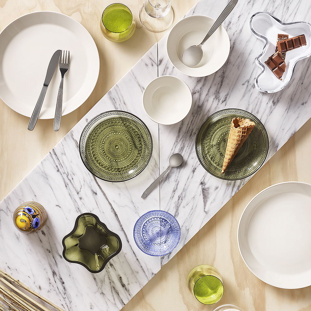 Kastehelmi Tallrik flat 17 cm Mossgrön