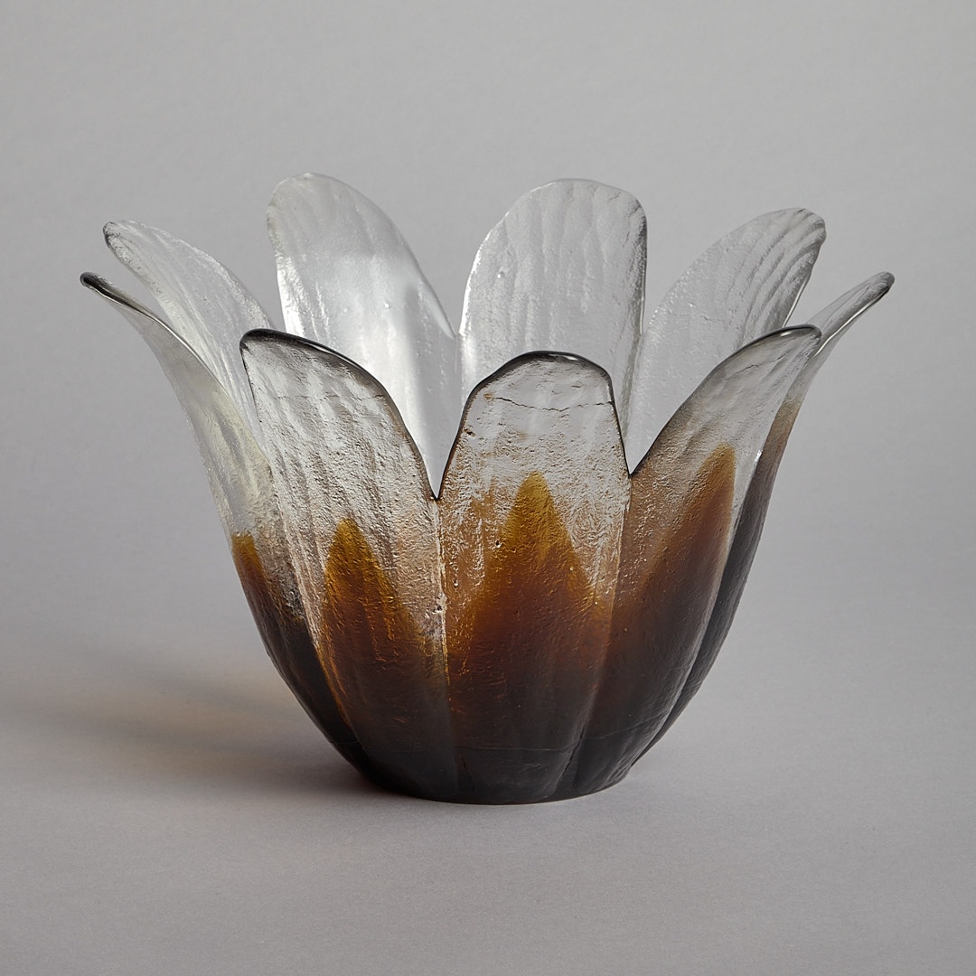 Glasskål brunmelerad