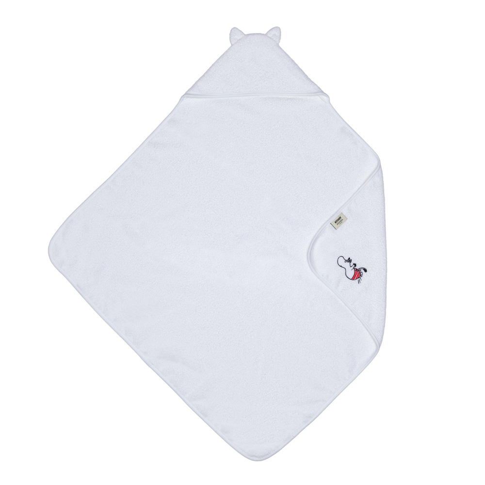 Mumin Badhandduk med Huva Vit