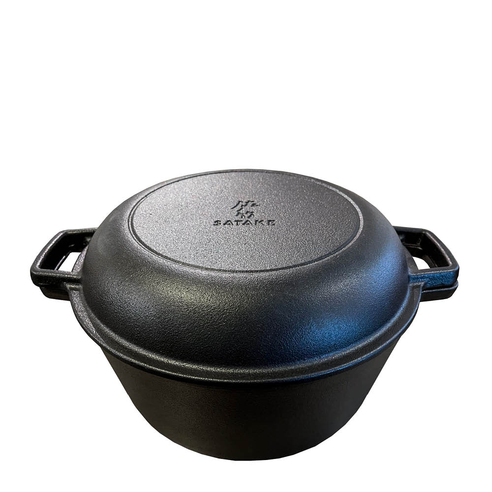 Outdoor Gjutjärnsgryta med Steklock 4 liter Svart