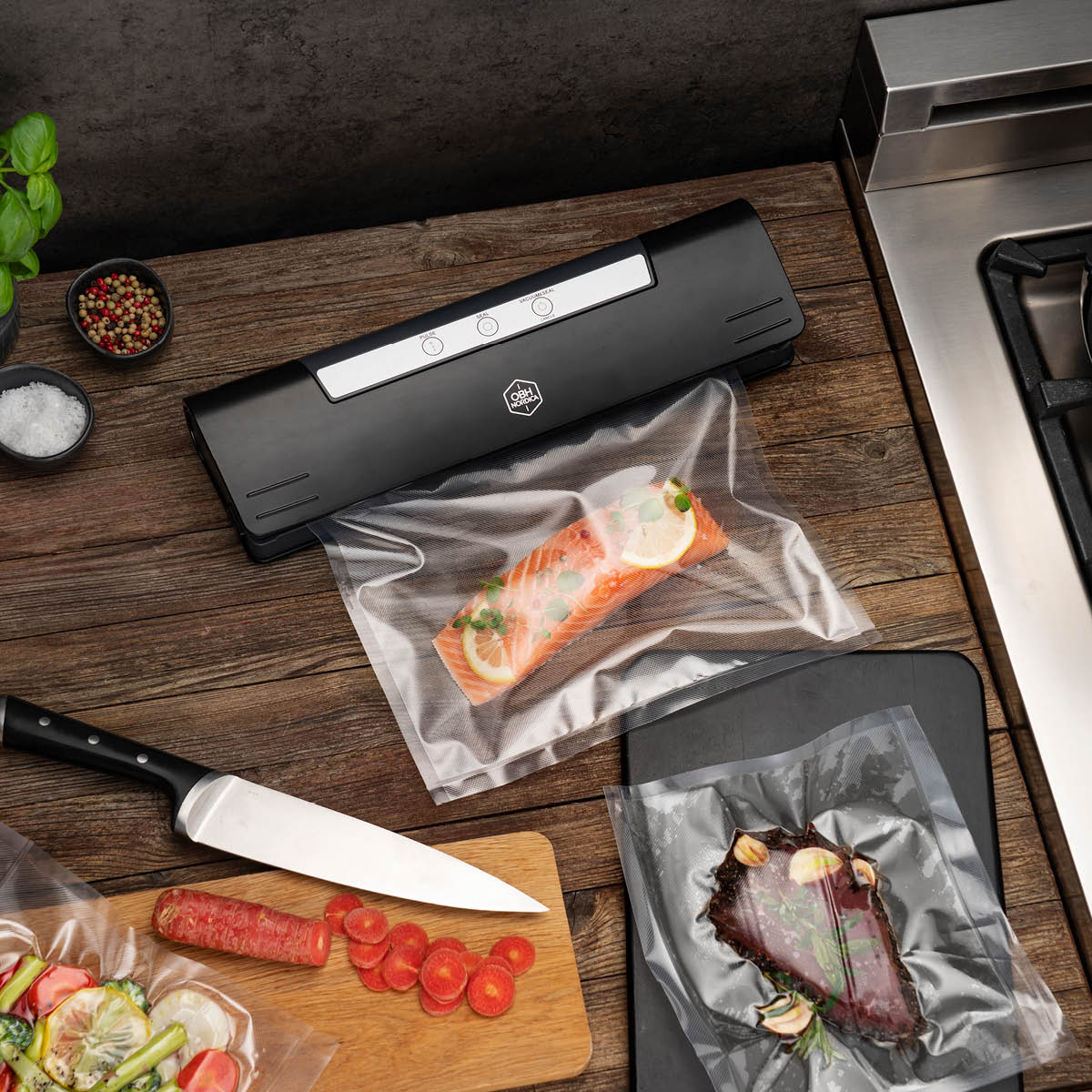 OBH Nordica Vakuumförseglare Compact Fresh Svart