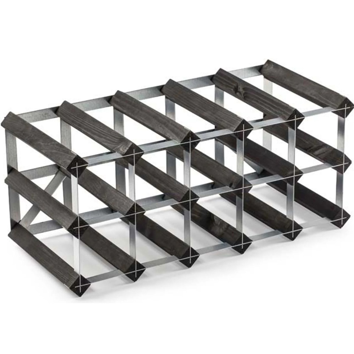 Påbyggnadsbart Vinställ för 12 flaskor Svart