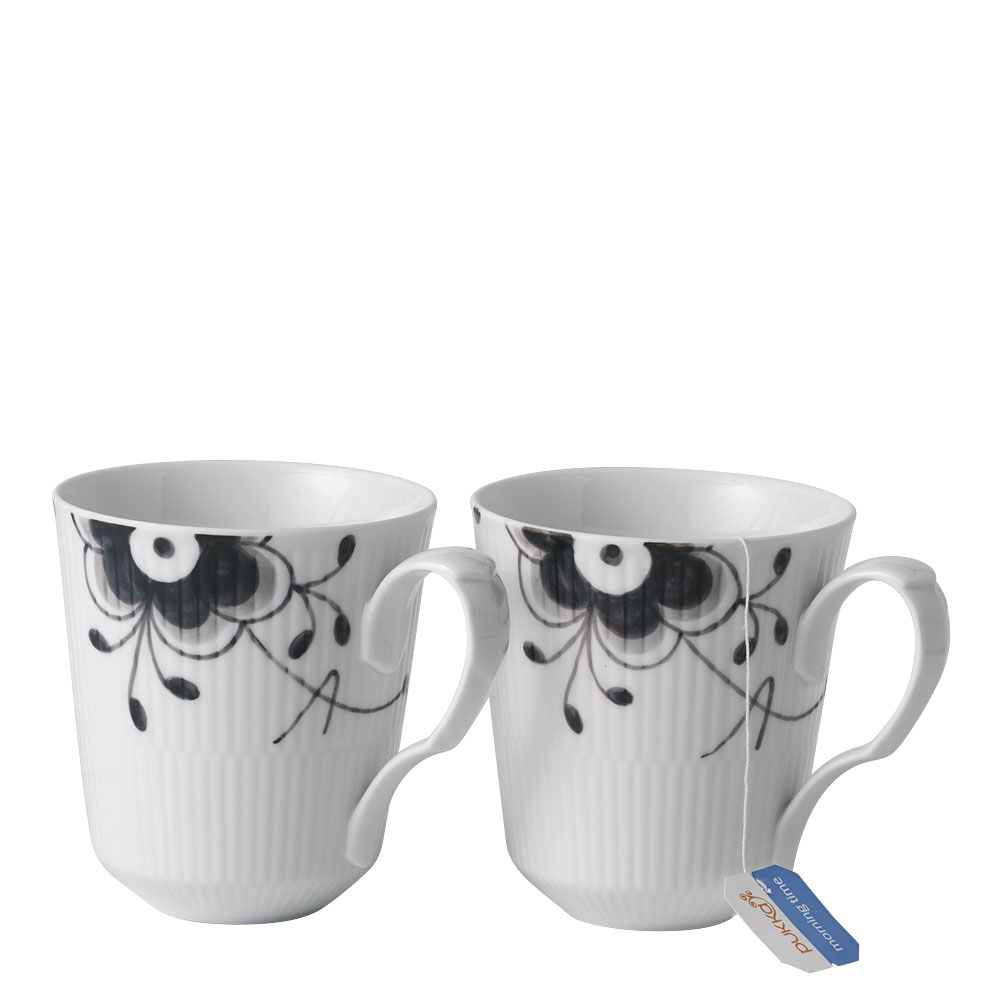 Black Fluted Mega Mugg 37 cl 2-pack