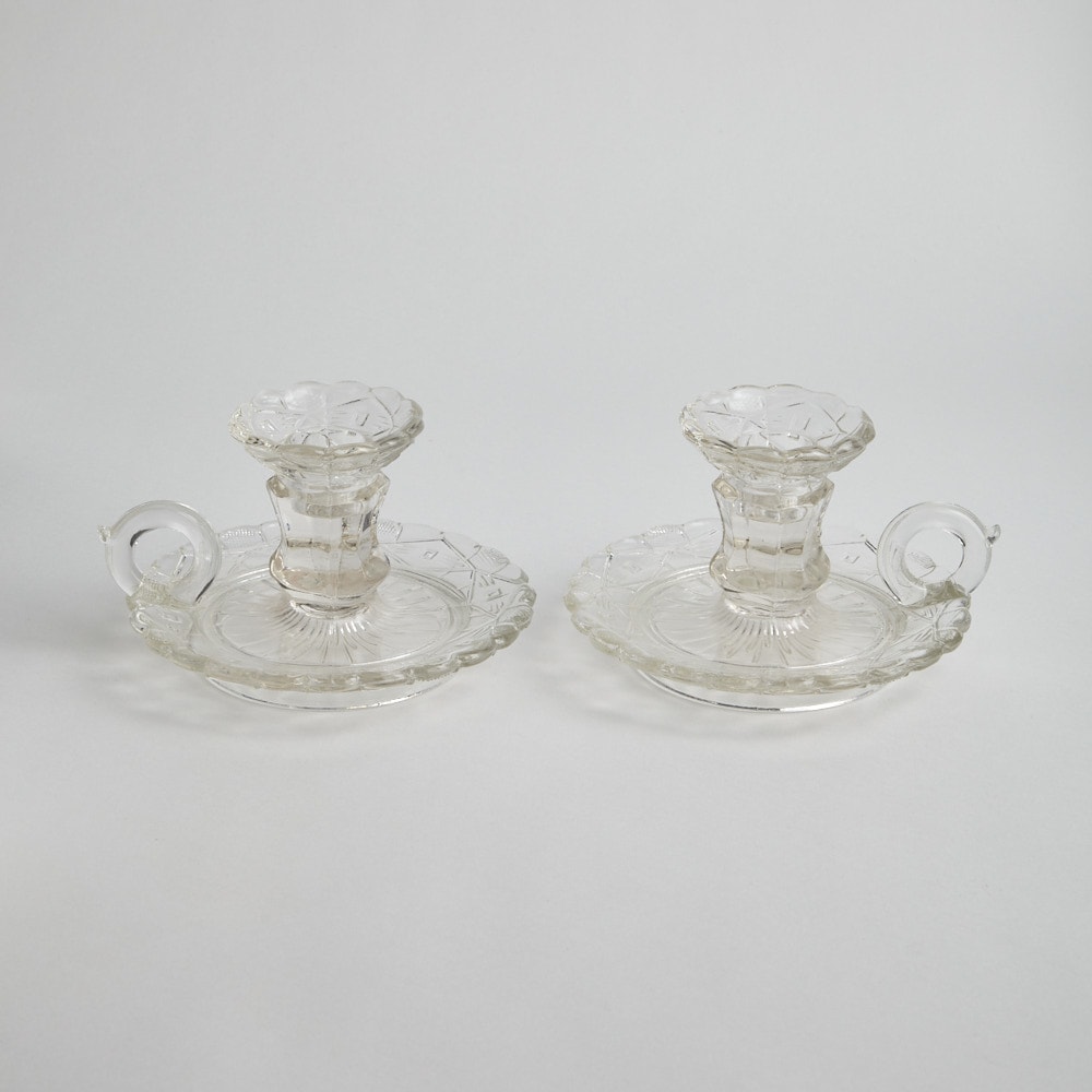 SÅLD Nattljusstakar i Glas 1 par