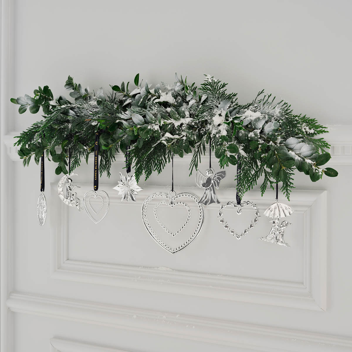 Julhänge Ängel med Harpa 7 cm Försilvrad