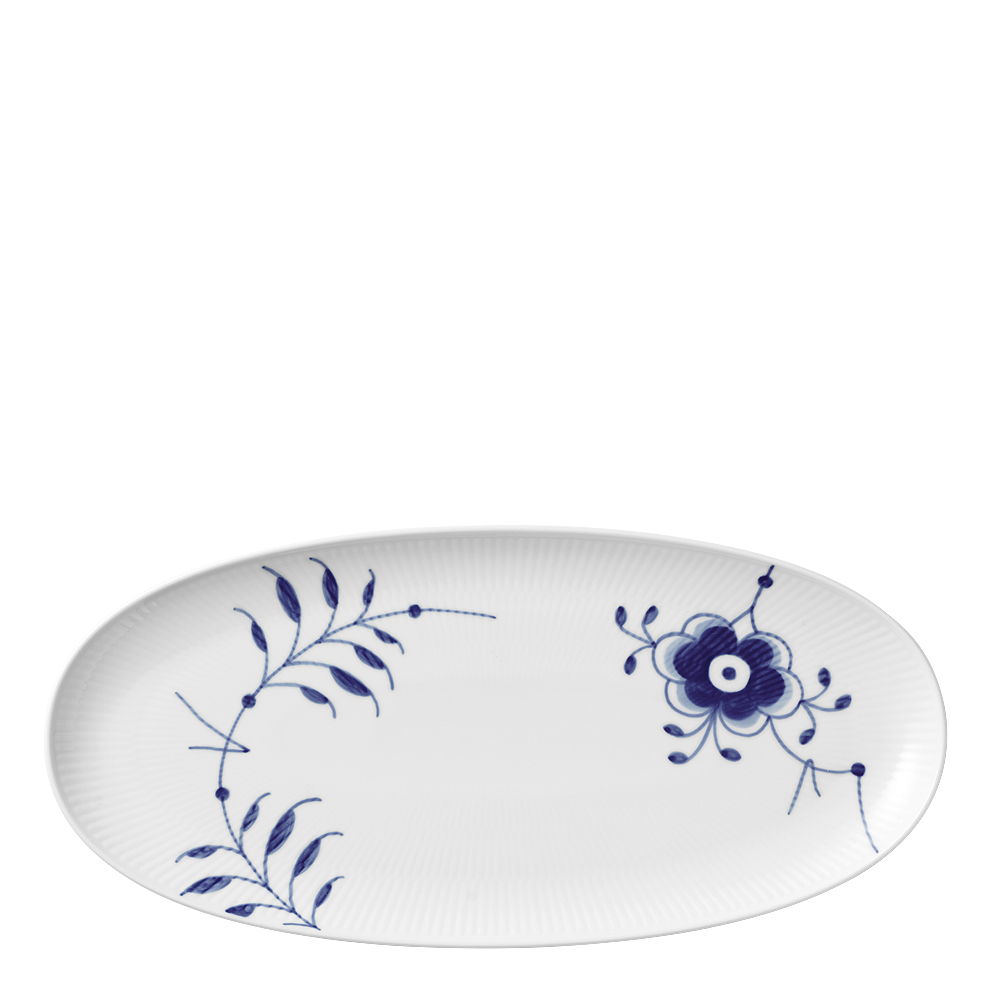 Blue Fluted Mega Fat oval 37 cm