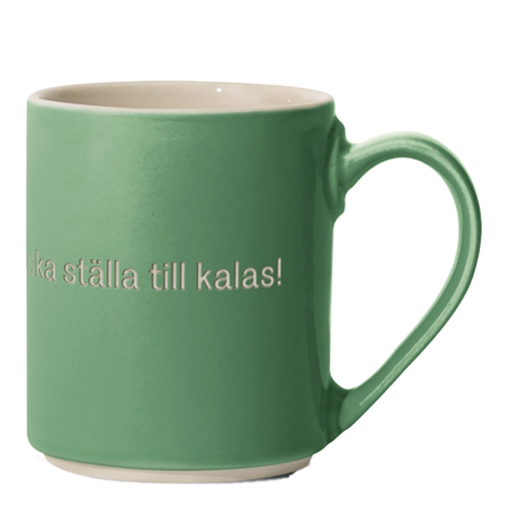 Astrid Lindgren Mugg Jag vet en som ska ställa till kalas! Grön