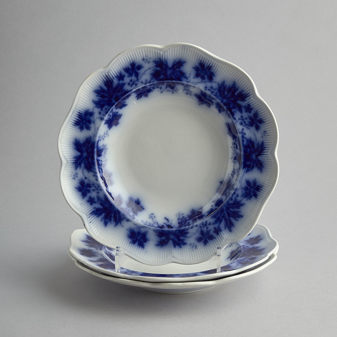 Blå Vinranka Djupa Tallrikar 2 st