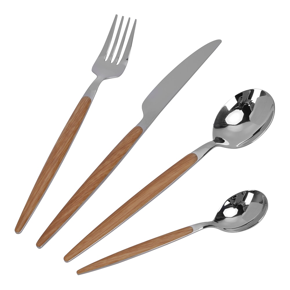 Ek Bestickset 16 delar Stål/Ljusbrun