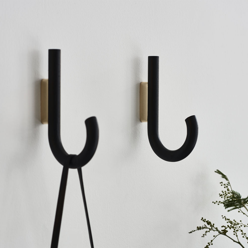 Hook Krok Svart Ek 20 cm Svart ek/Mässing