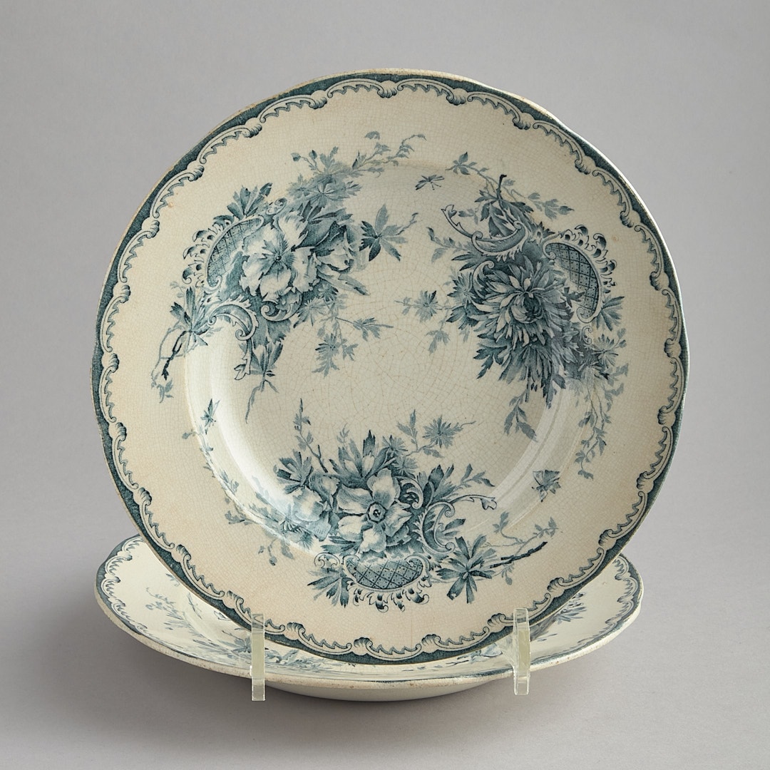 Grön Anna äldre djupa tallrikar