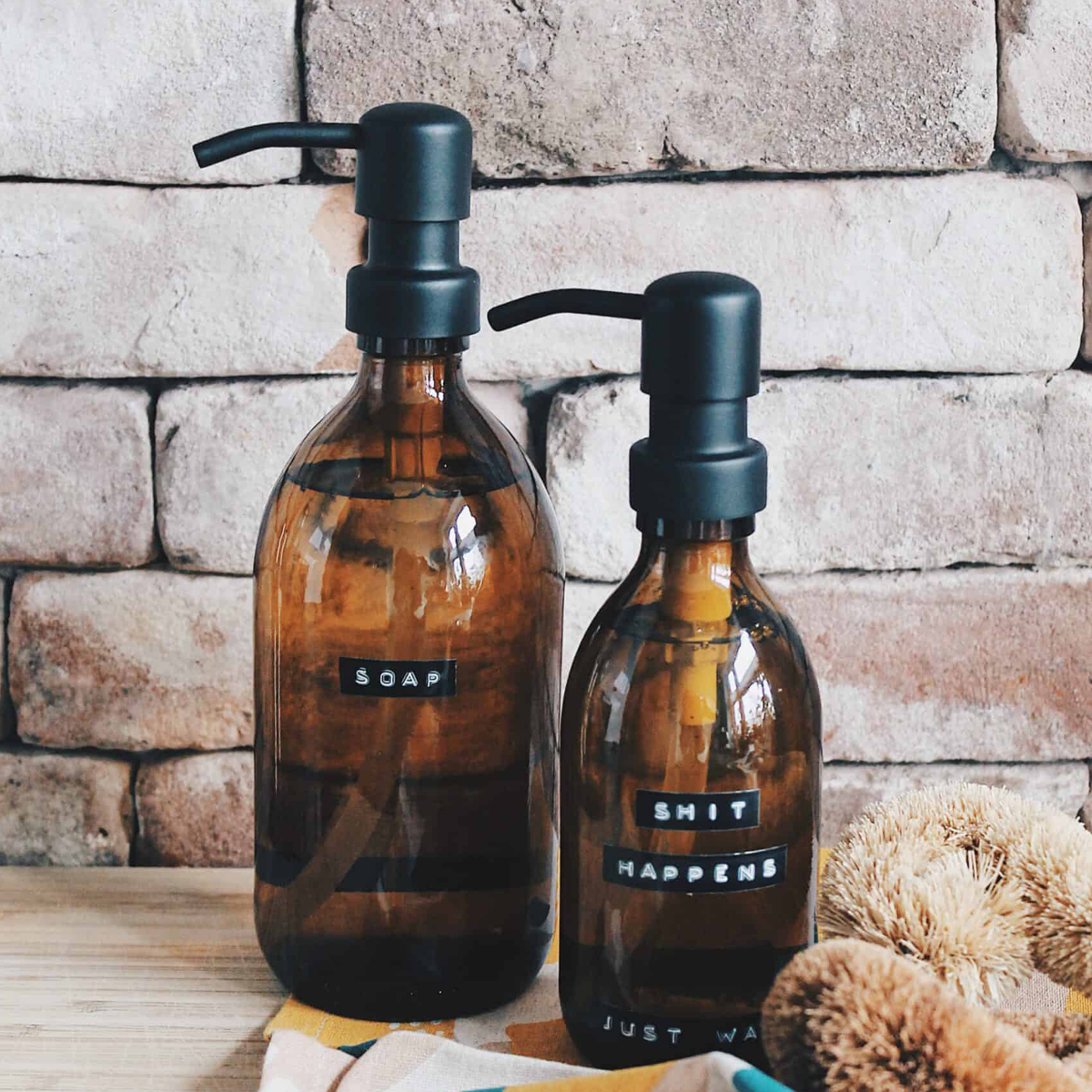 Handtvål med pump 0,25 L Svart/Brun