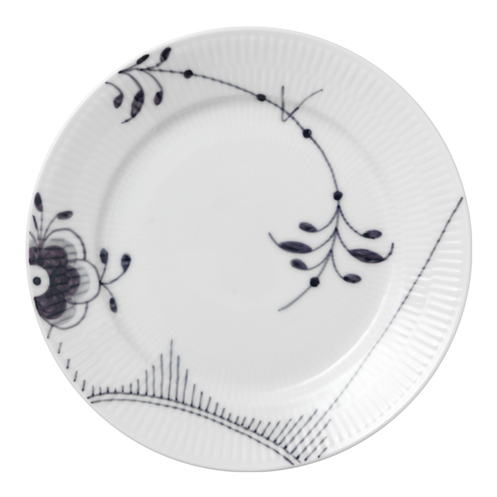 Black Fluted Mega Tallrik 22 cm dekor 2