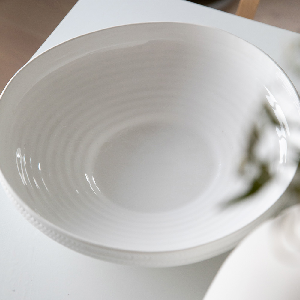 Sögne Skål Räfflad Stor 37 cm Vit