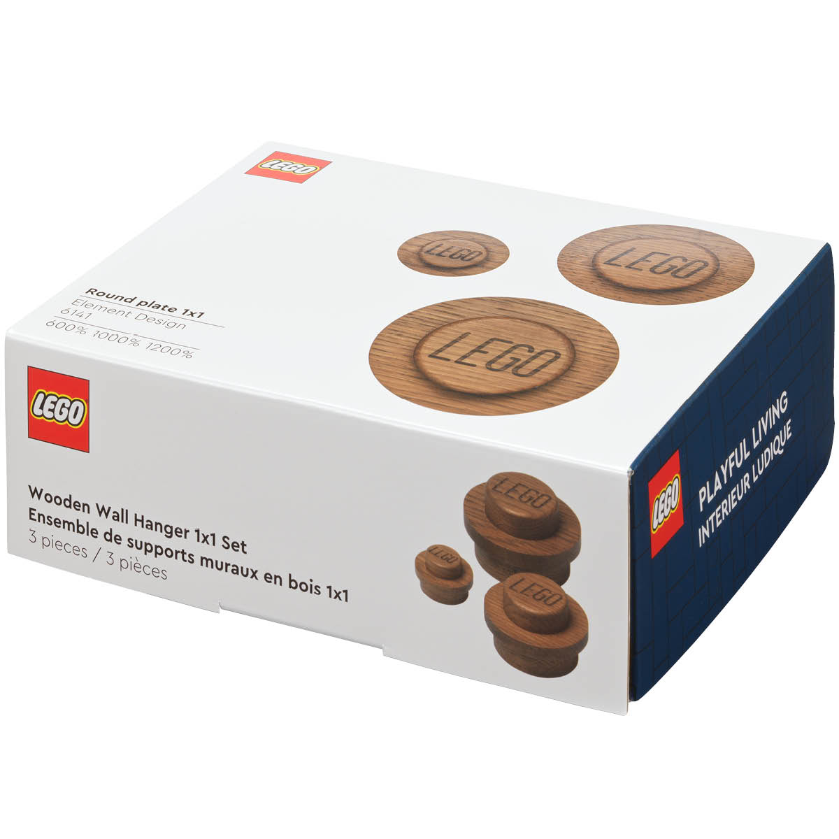 Wooden collection Krokar 3-pack 1x1 Mörk Ek