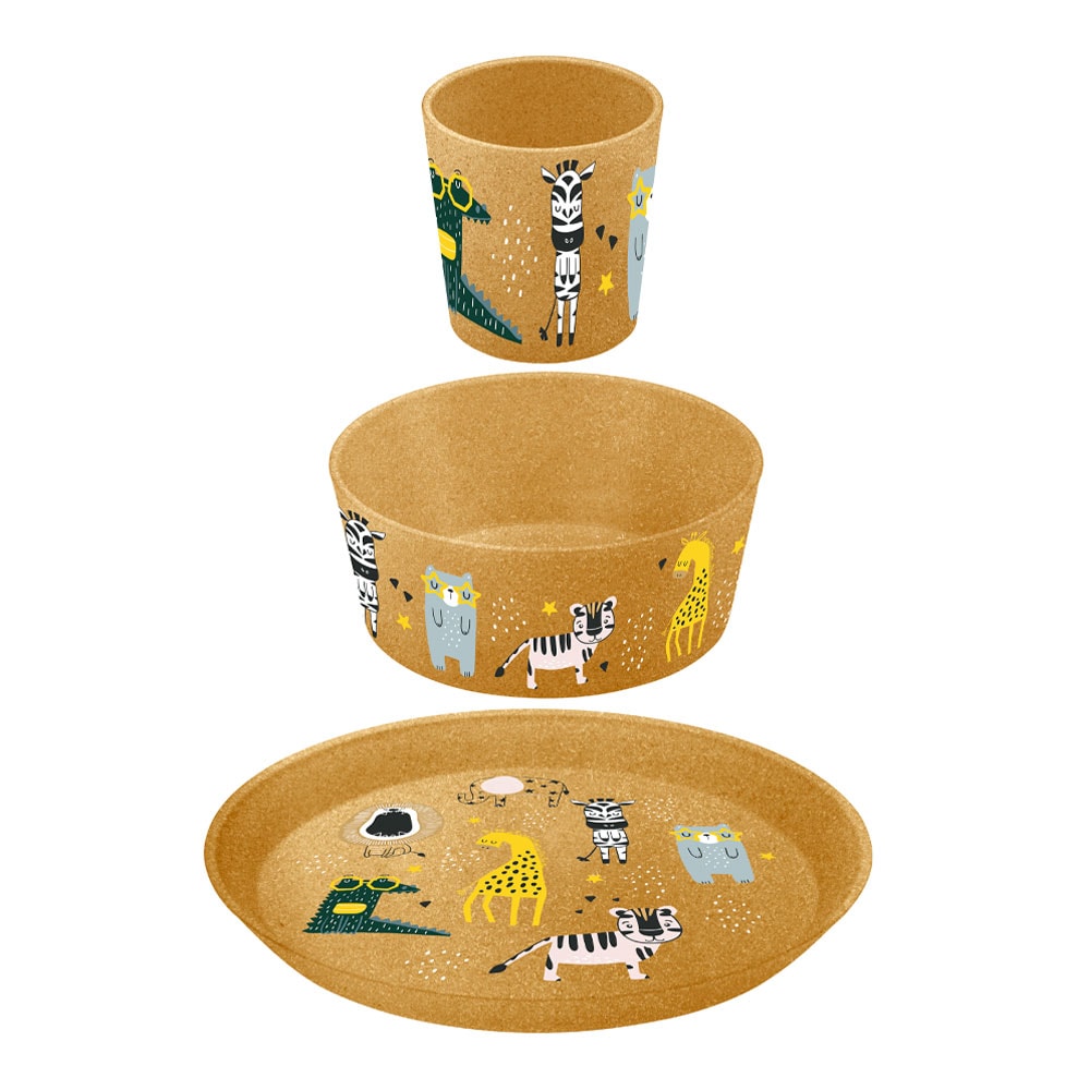 Connect Servis 3 delar Tallrik Skål Mugg Zoo