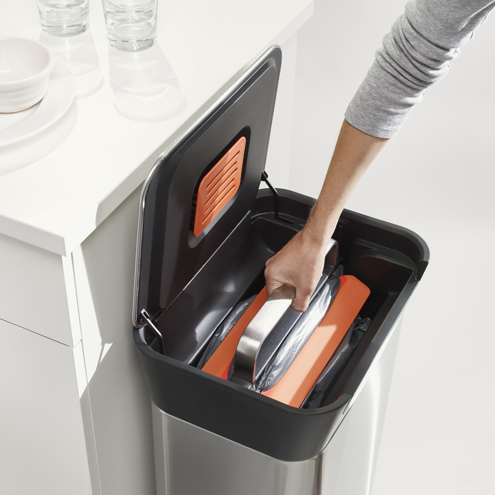 Titan Avfallsbehållare 30 L Borstad Stål