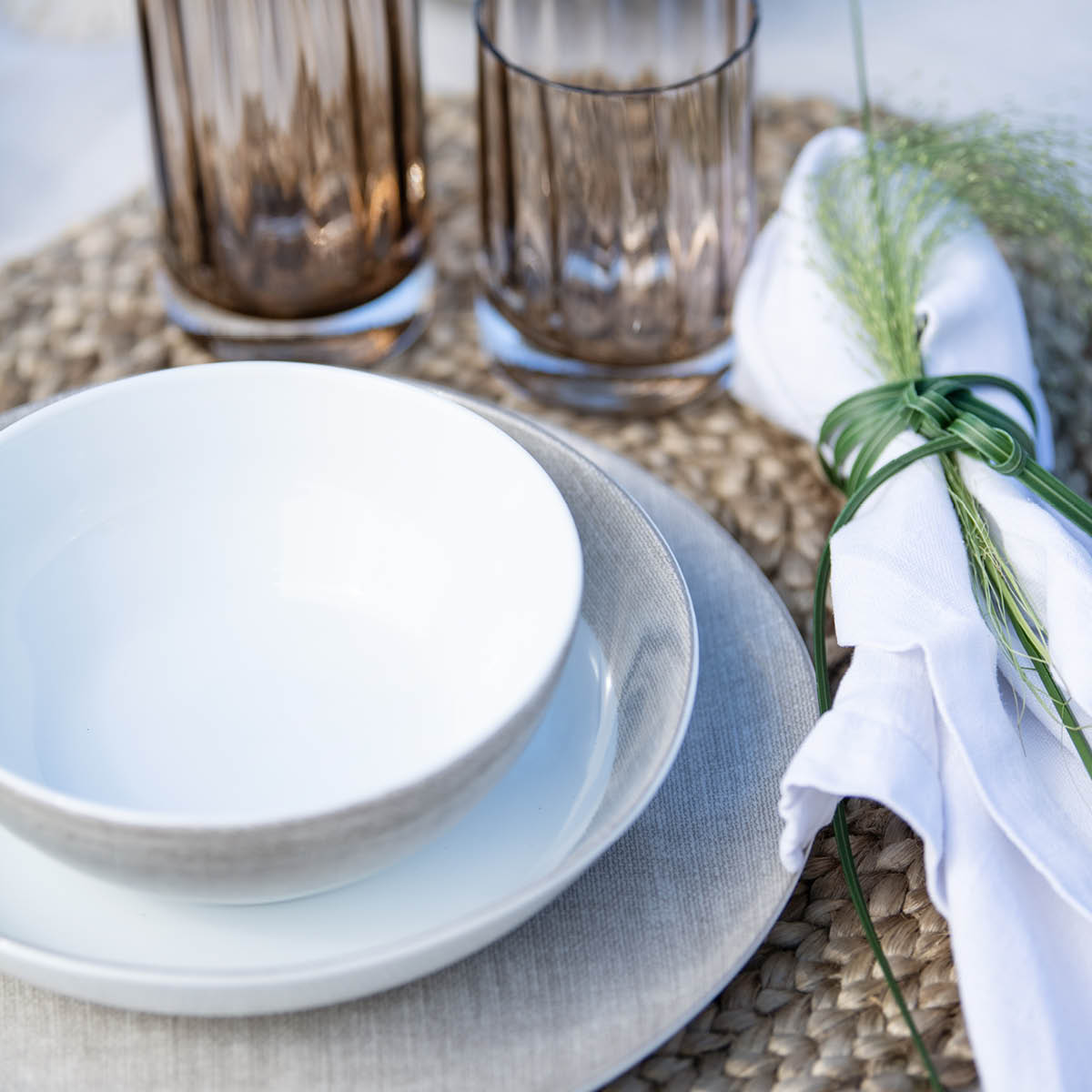 Linen Tallrik 27 cm Beige