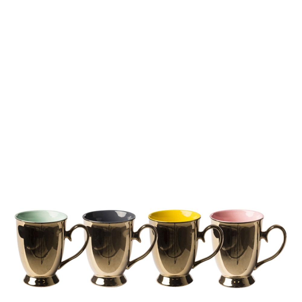 Legacy Mugg 12 cm 4-pack Guld/Flerfärgad
