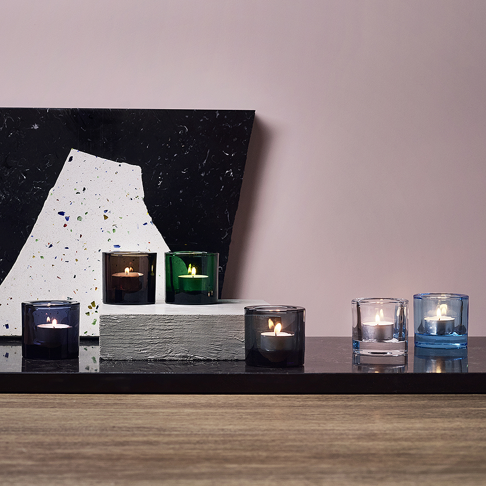 Kivi Ljuslykta 6 cm Grå