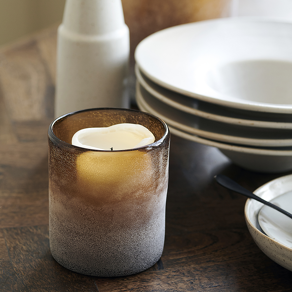 Mist Ljushållare Glas 11,5 cm Brun