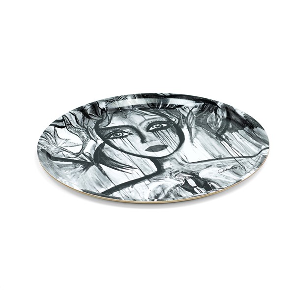 Bricka Slice of Life 31 cm Svart/Vit