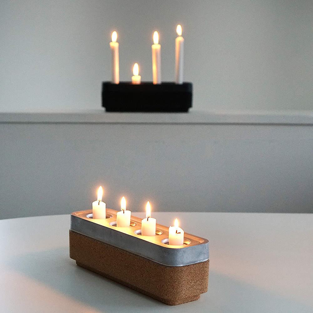 Låda till Stumpastaken lång 4 ljus Natur