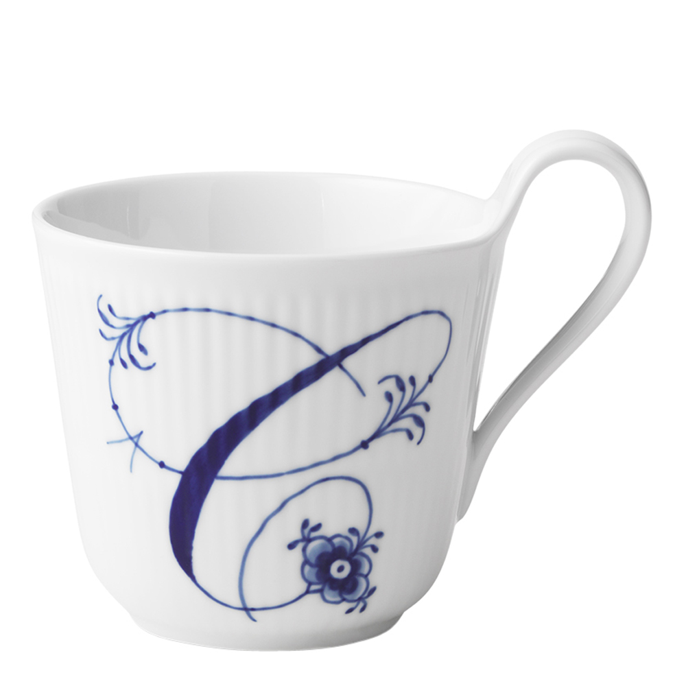 Blue Fluted Pl Alphabet Mugg 33 cl C