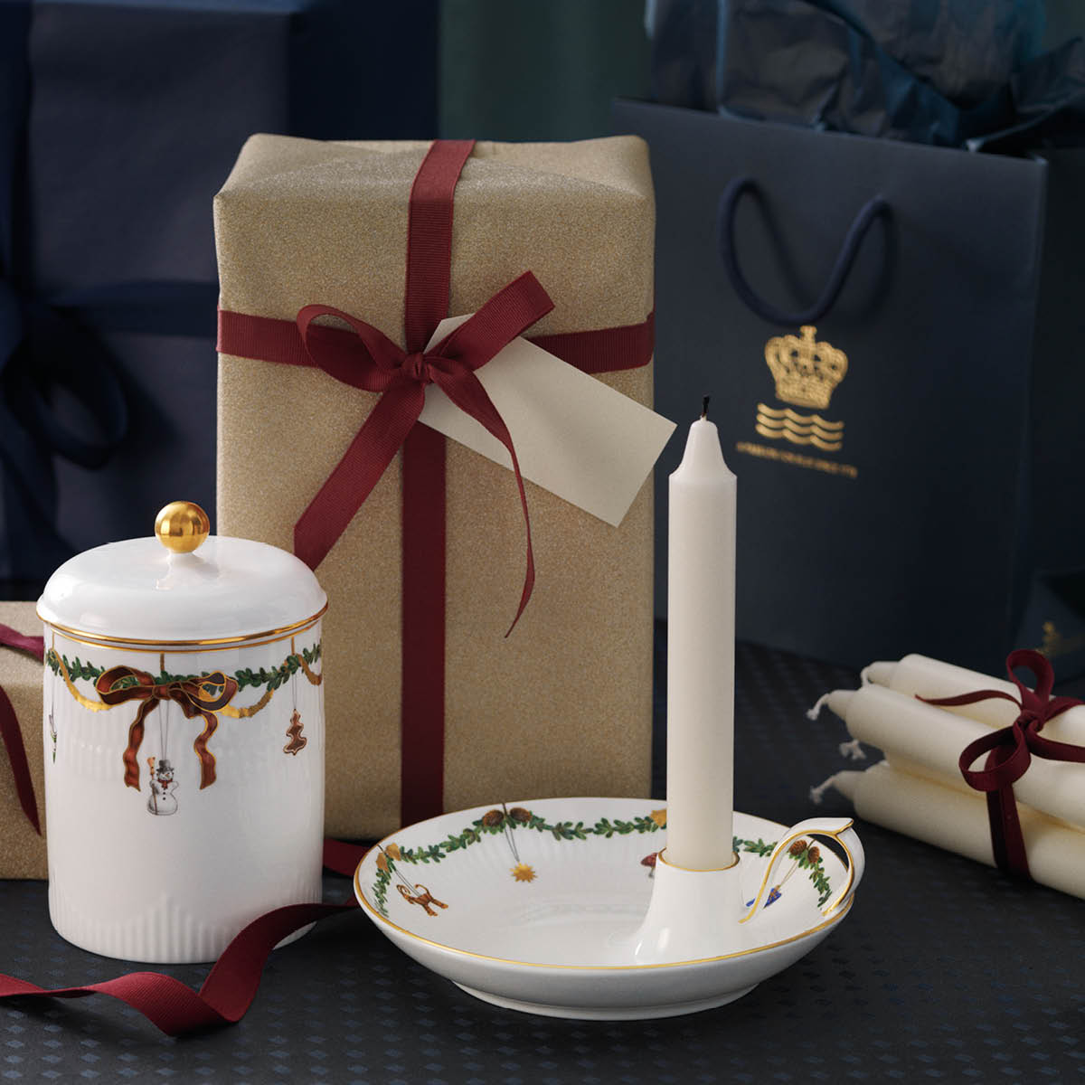 Star Fluted Christmas Ljusstake