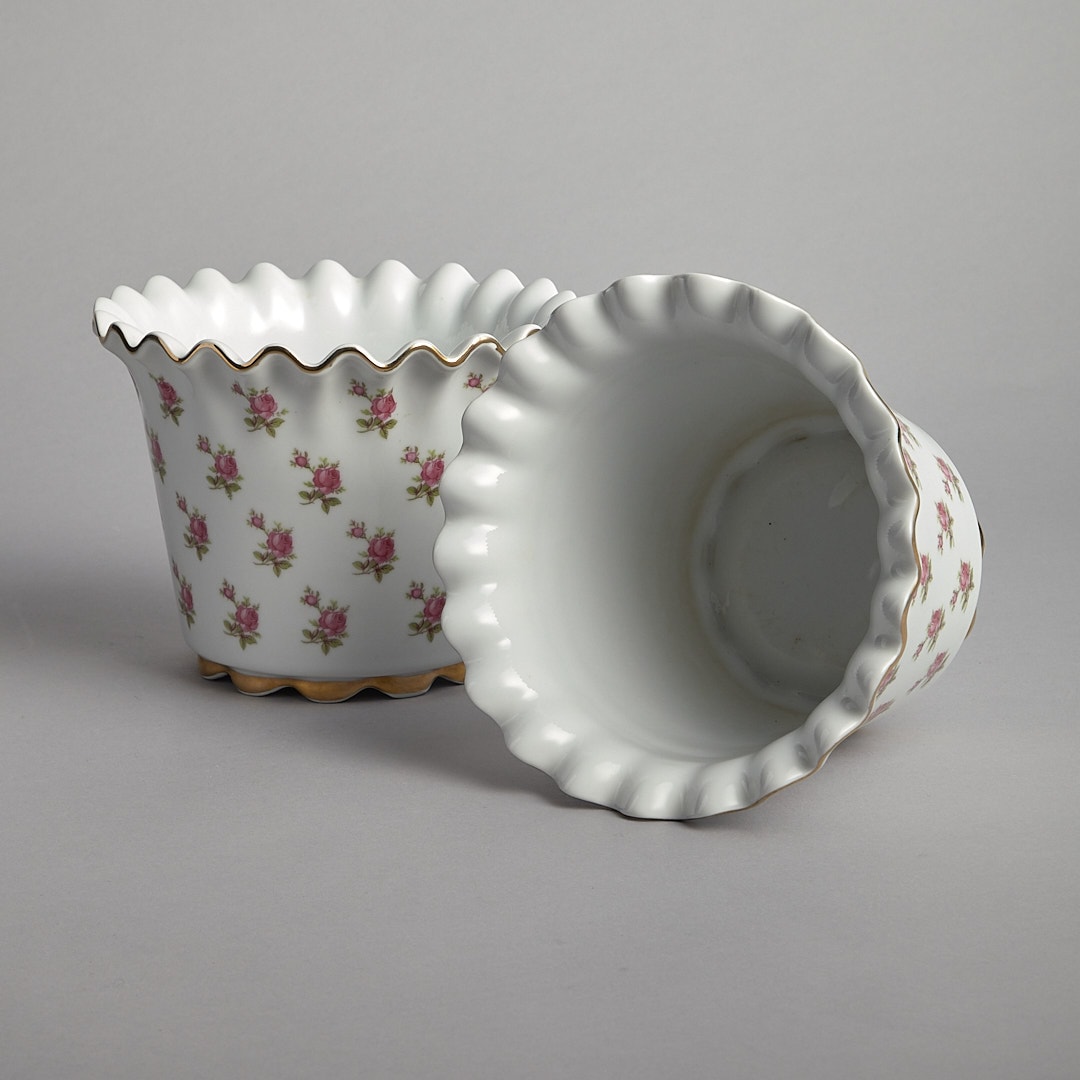 SÅLD Ytterfoder med rosmotiv 1 par