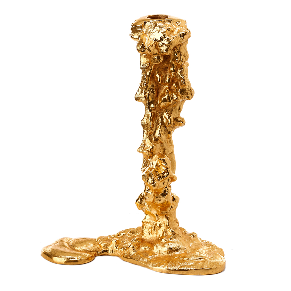Drip Ljusstake 25 cm Guld