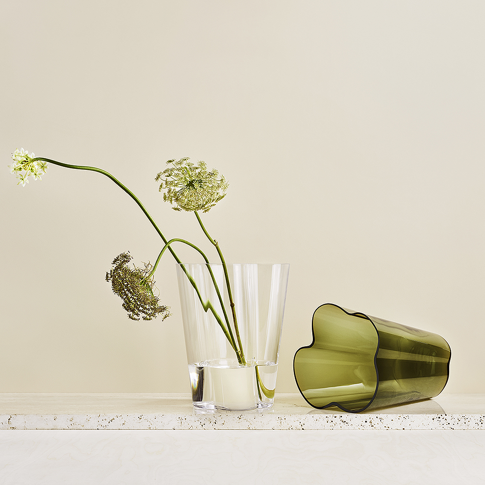Alvar Aalto Collection Vas 22 cm Mossgrön