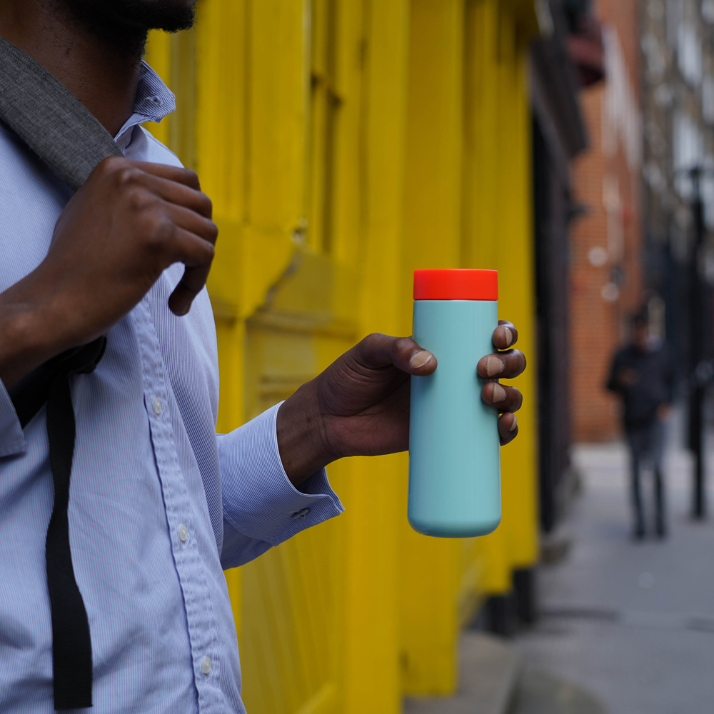 Skittle Travel Mug 35cl Mint & Coral