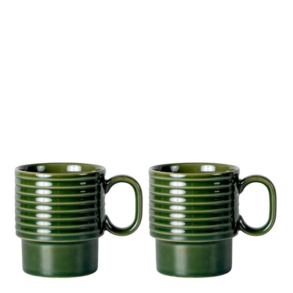 Coffe & More Kaffemugg 25 cl 2-pack Grön
