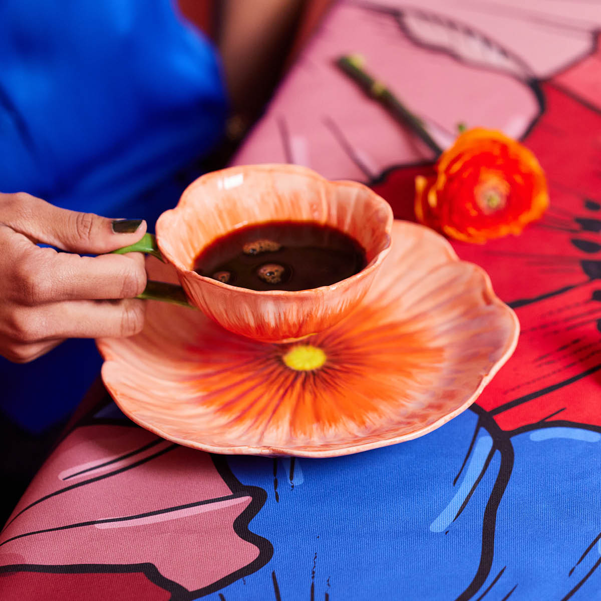 Poppy Assiett 21 cm Röd