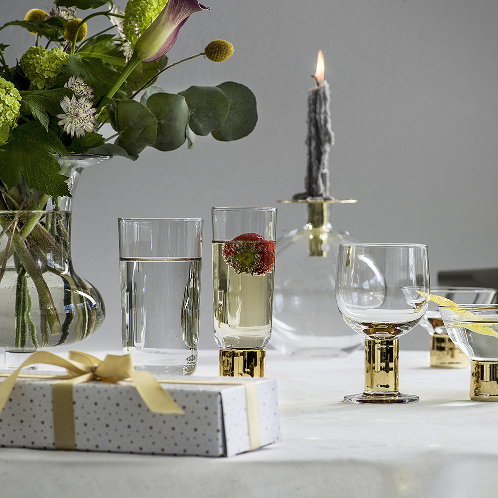 Top Vas/Ljusstake 18 cm Guld